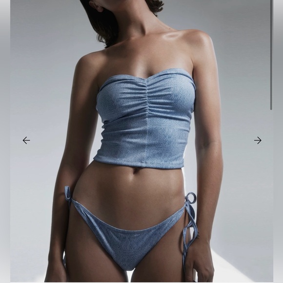 NWT Beth Richard 2 piece bikini, Size S, light denim blue - Picture 1 of 3